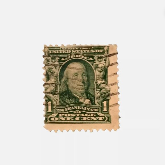 Rare Series 1902 Benjamin Franklin 1 Cent Stamp Vintage - Picture 1 of 4
